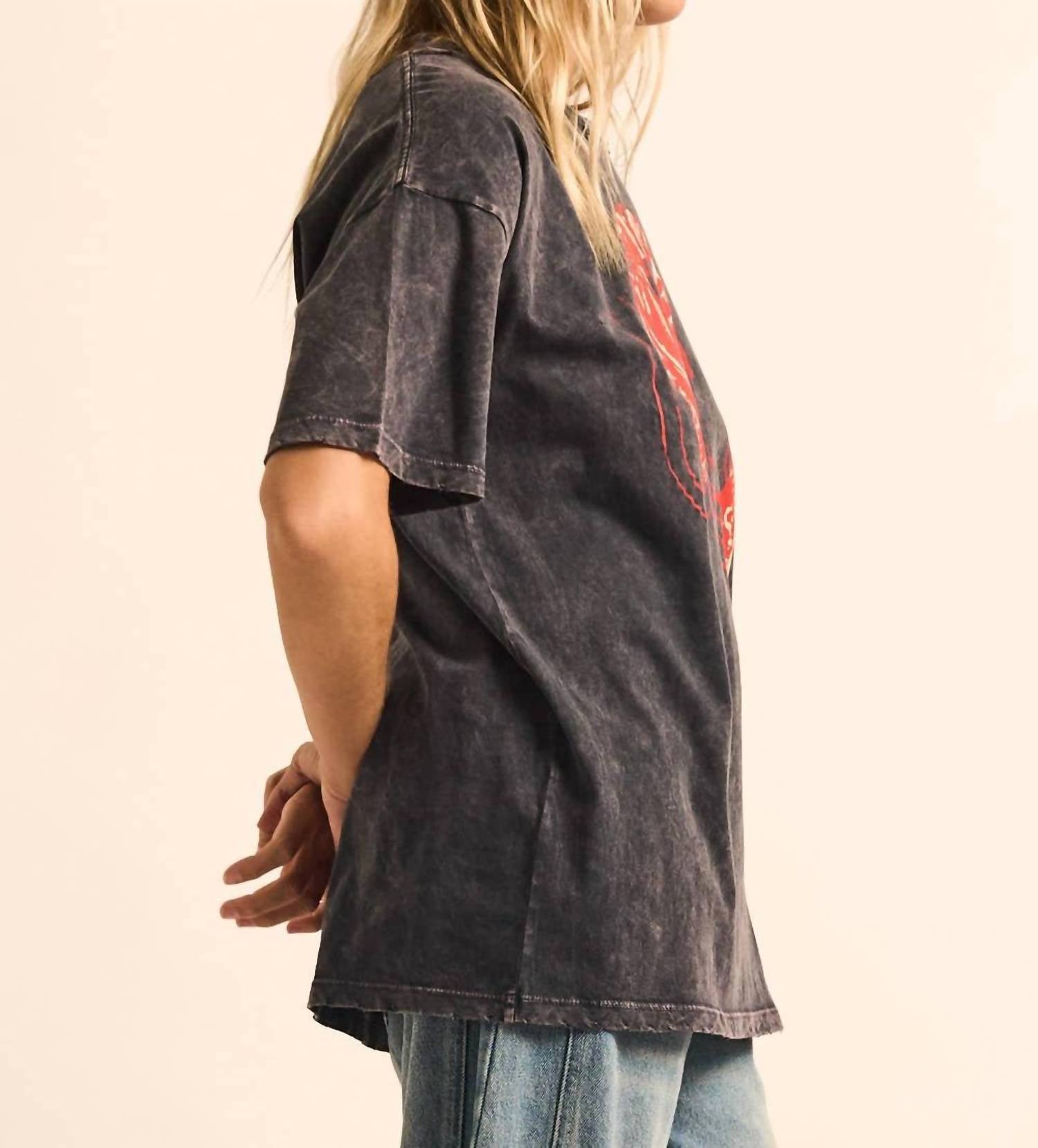 Promesa - Crawfish Vintage-Wash Oversized Graphic Tee