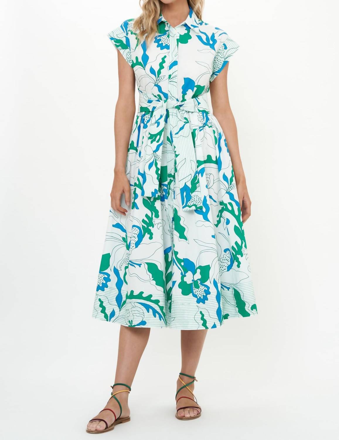 Oliphant - Belted Shirt Midi Dress