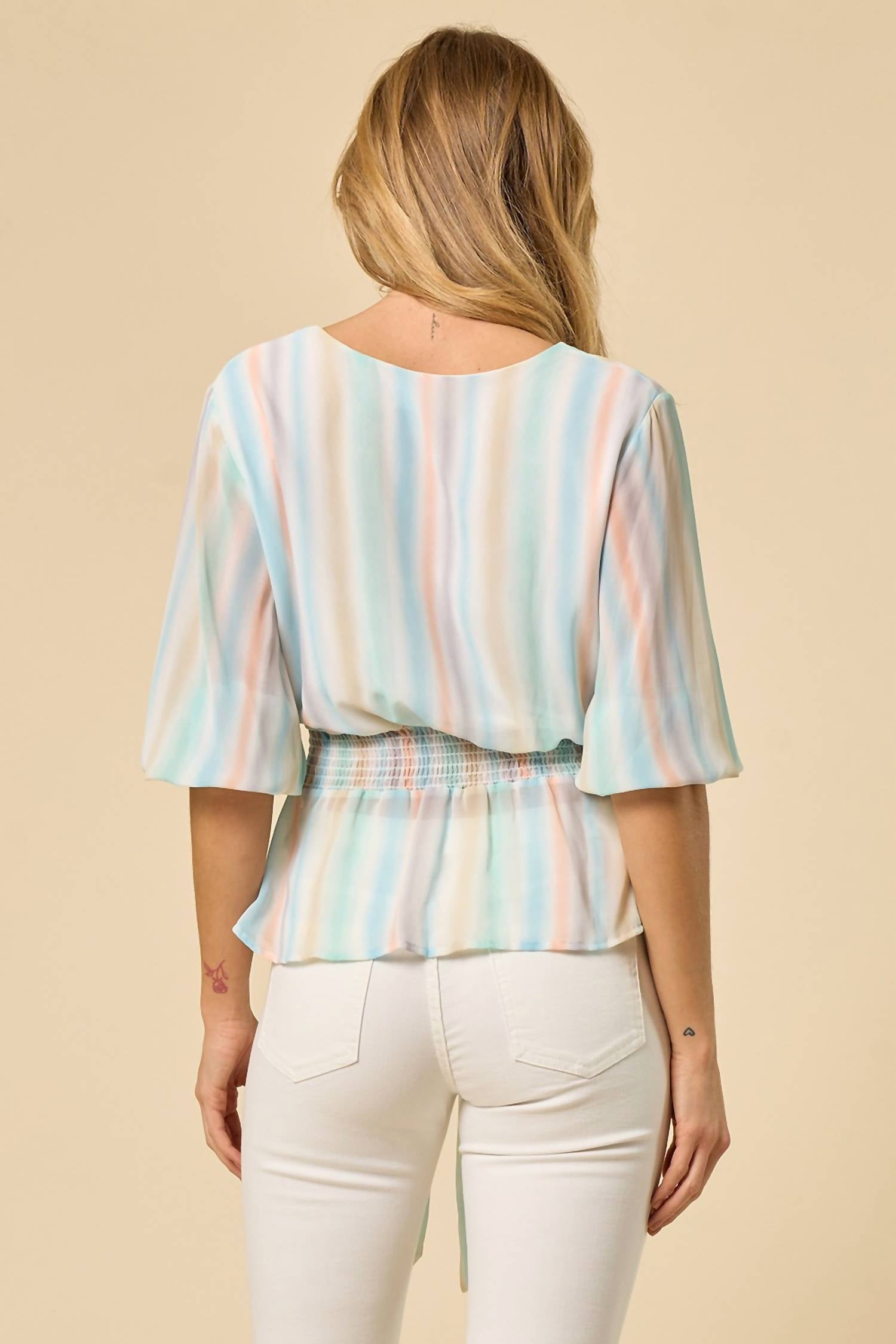 Blouse With Smocked Waist