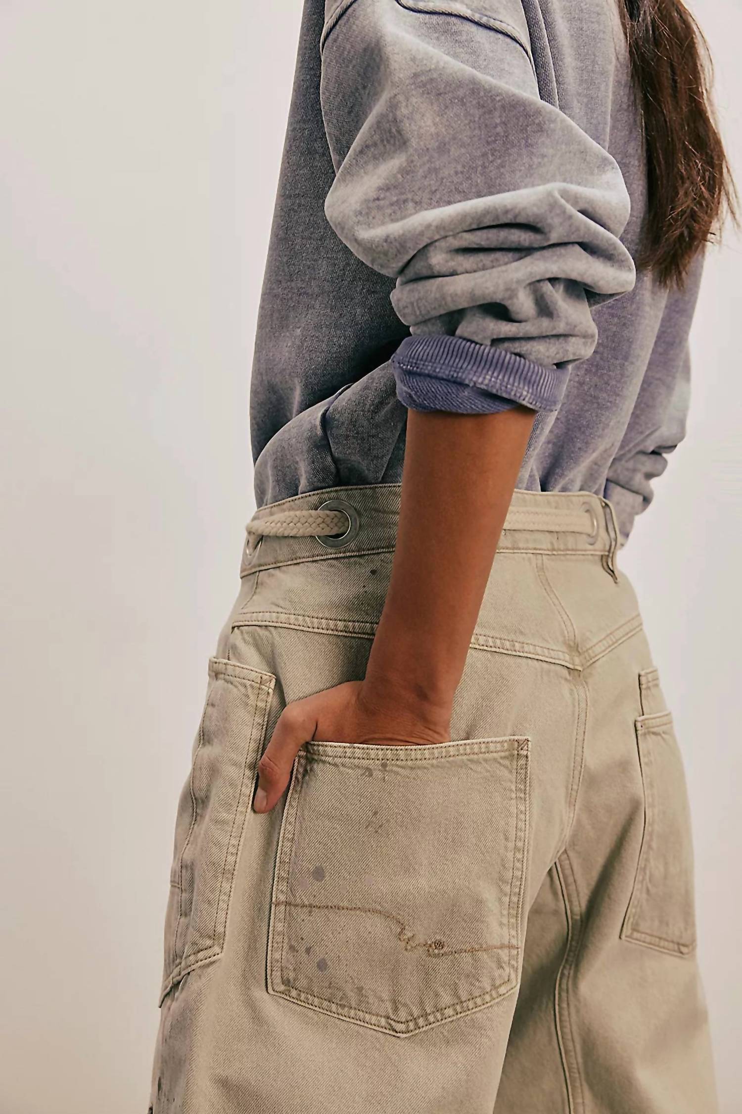 Free People - Moxie Low Slung Pull On Barrel Pants