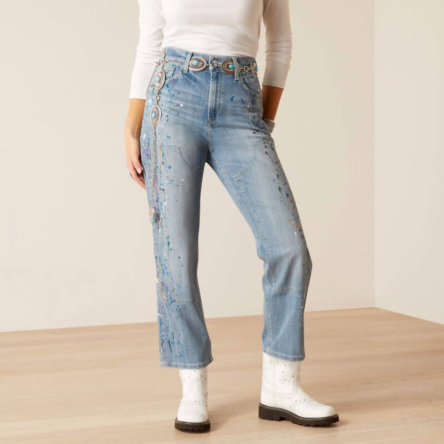 Ariat - Ultra High Rise Paint Splater Jeans