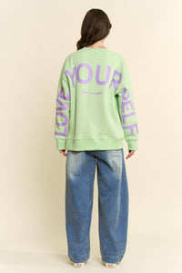 Jade By Jane - Love Yourself Be Yourself Oversized Sweatshirt