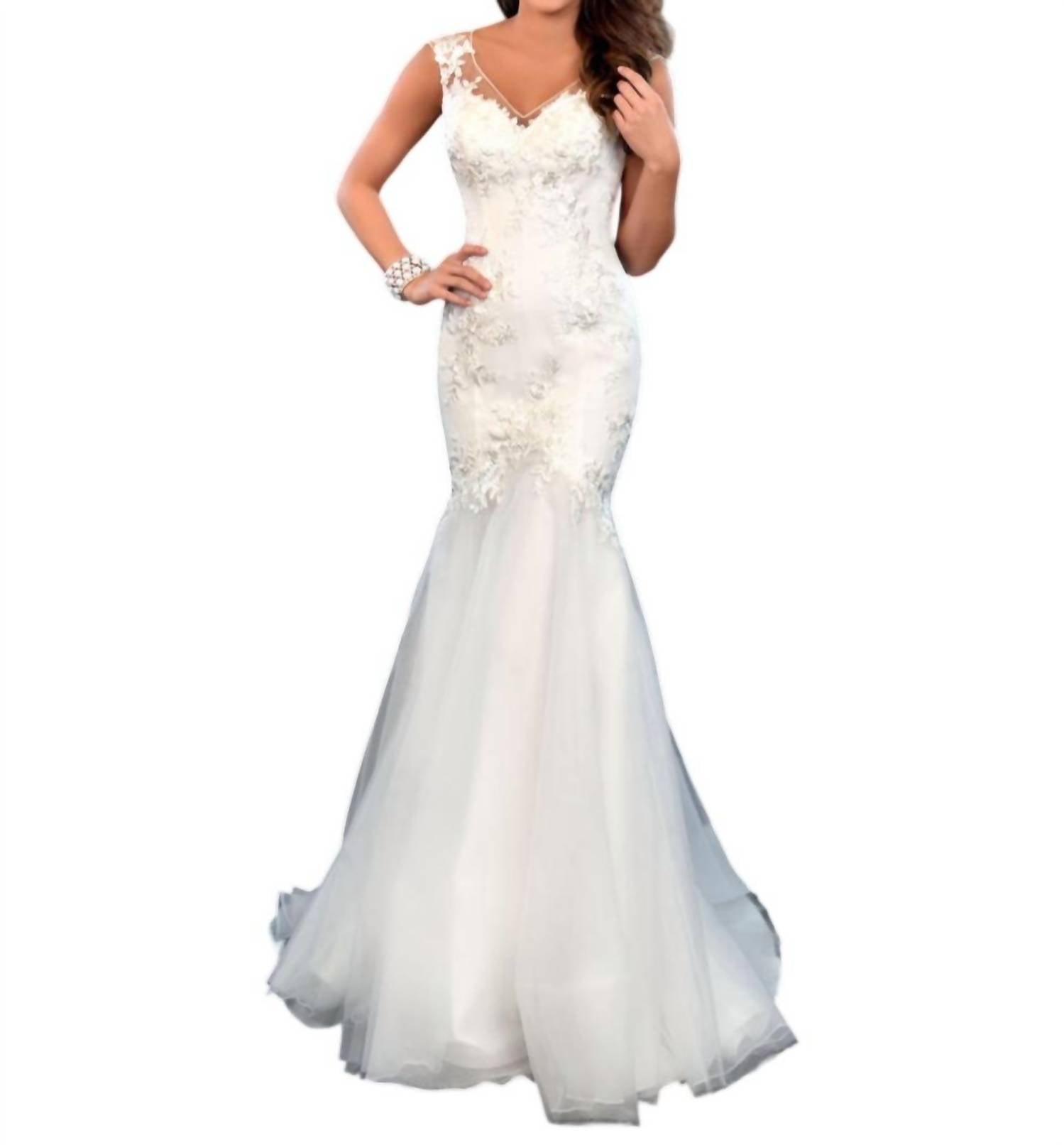 Karishma Creations - V Neck Bridal Fitted Maxi Dress