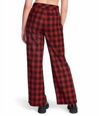 STEVE MADDEN Isabella Pant in red plaid - women's pants - detail view