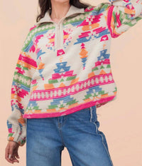 Very J - Aztec Fleece Pullover