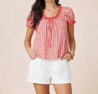 Splendid - Gigi Gingham Puff Sleeve Top