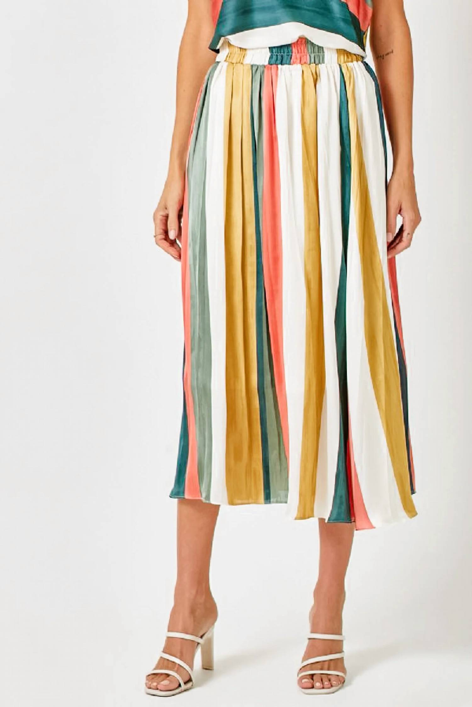 Mystree - Pleated Strip Skirt