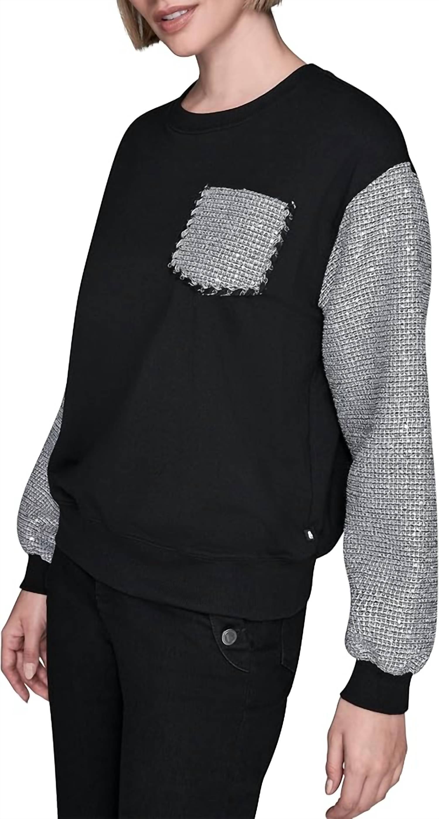 Karl Lagerfeld - Crewneck Sequined Tween Long Sleeve Top