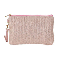 22TOTE Women's Straw Wristlet Clutch Bag in light pink - women's bag