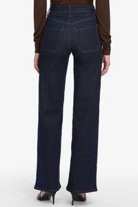 FRAME Le Slim Palazzo Modernist Jeans in rinse - women's jeans - alternate view