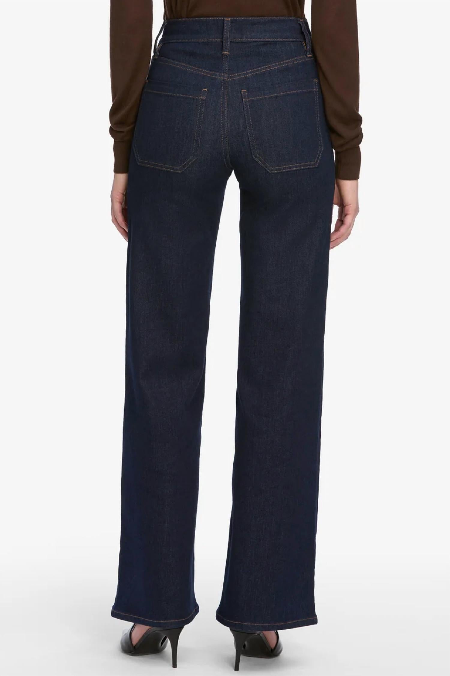 FRAME Le Slim Palazzo Modernist Jeans in rinse - women's jeans - alternate view
