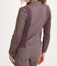 XCVI Murphy Poplin Fitted Zip Jacket in virtuoso pigment - women's jacket - alternate view