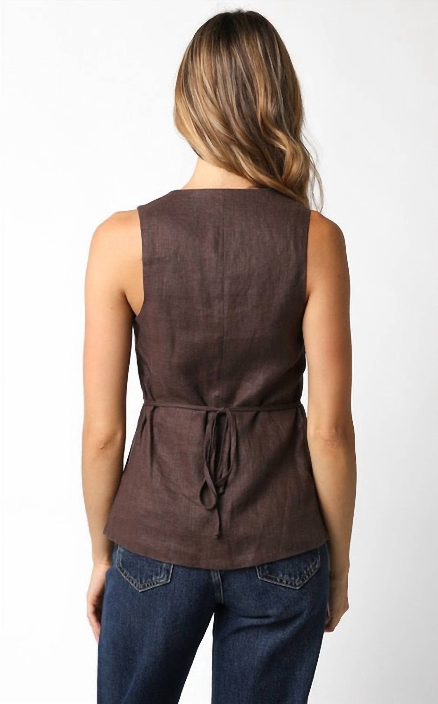Mint - Deja Linen Vest