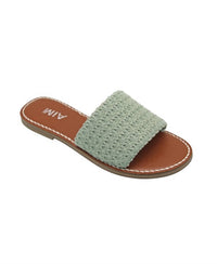 MIA Women's Crochet Slip On Sandal in sage - women's sandal
