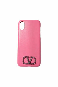 Valentino Garavani - Women's Crystal-embellished Vlogo Leather Iphone Xs Case