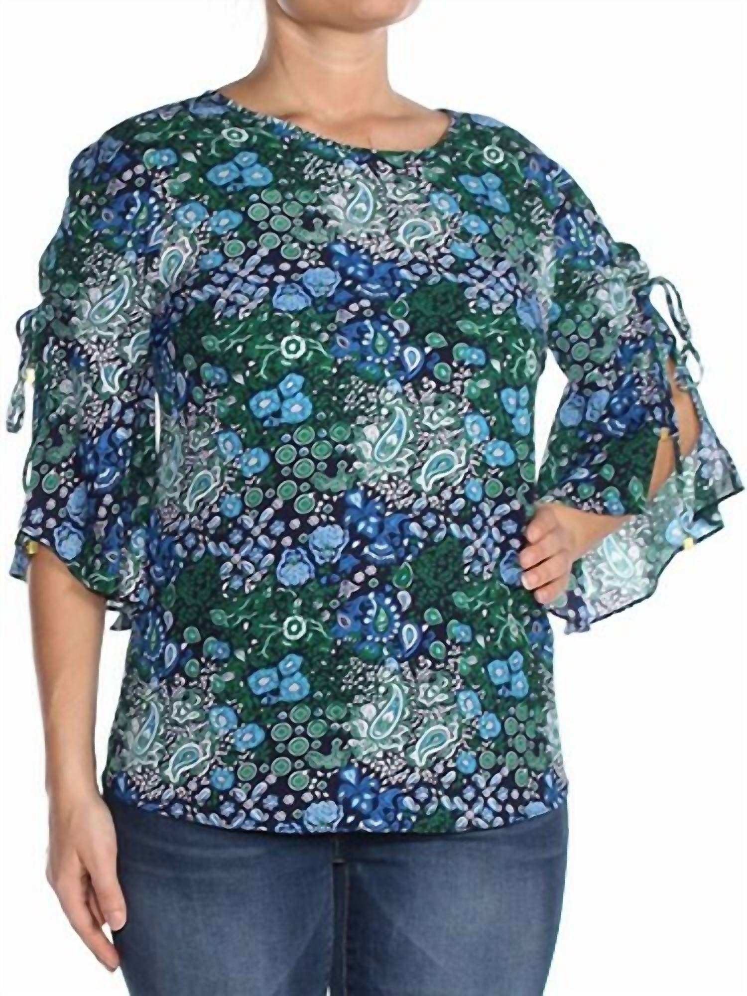 Michael Michael Kors - Printed Tie Sleeve Top