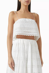 Faithfull The Brand - Abajo Cropped Eyelet Top