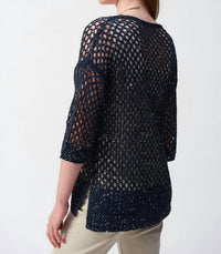 Joseph Ribkoff - Open Stitch Sweater With Sequins