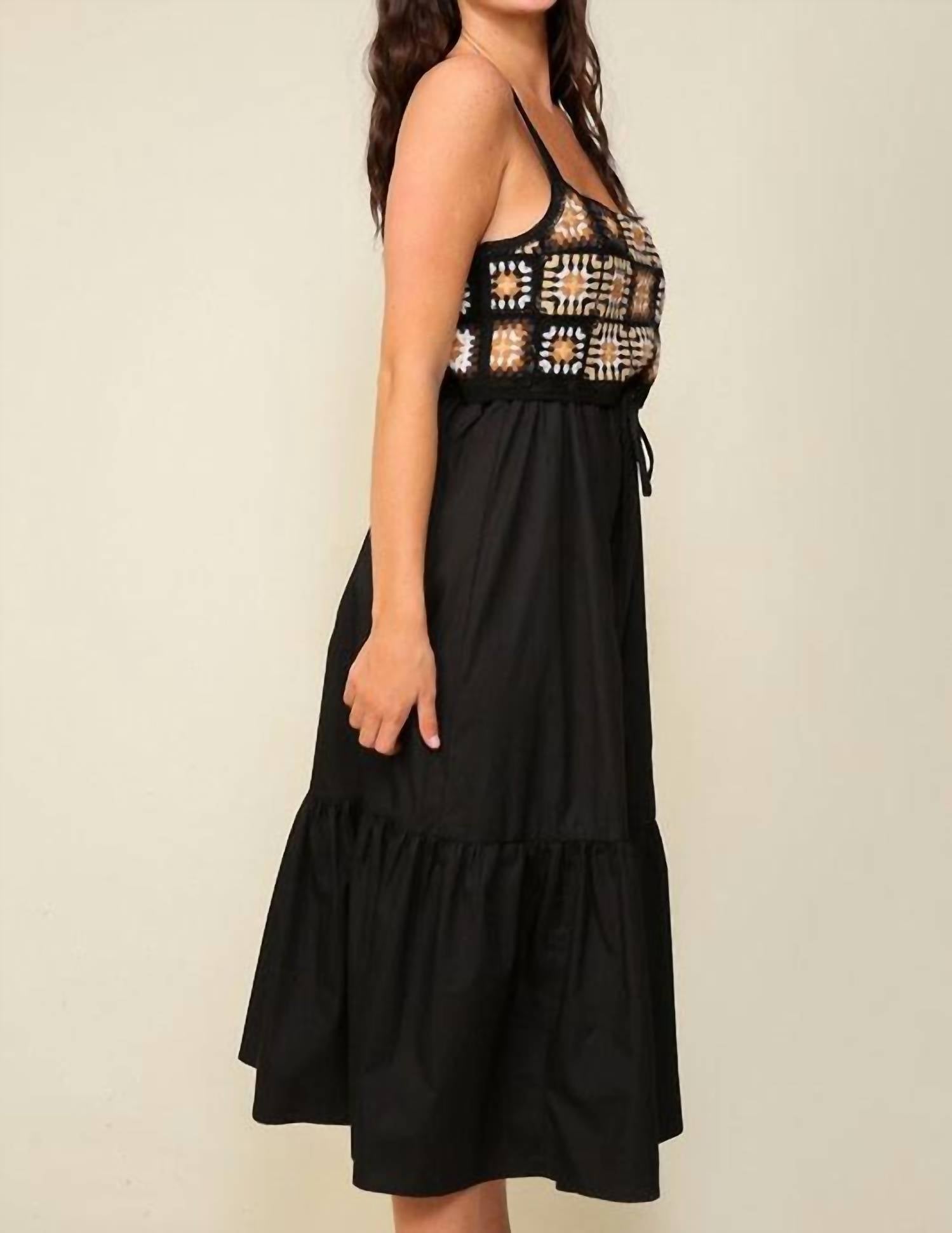 Lumiere - Midnight Crochet Midi Dress