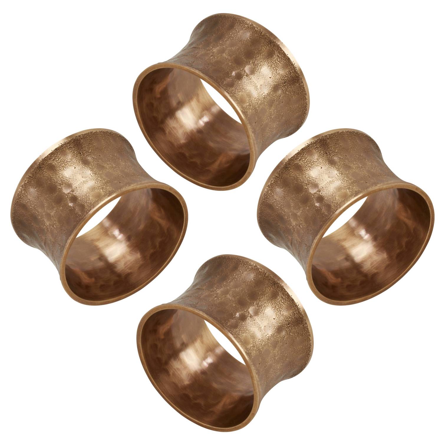 Saro Lifestyle - Hammered Napkin Rings - Set Of 4