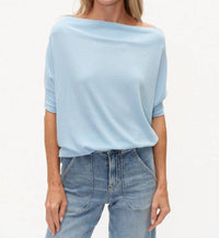 SIX/FIFTY Short Sleeve Anywhere Top in cloud blue - women's t-shirt