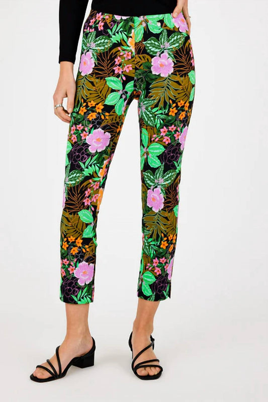 Robell - Tropical Floral Rose Slim Fit Pant
