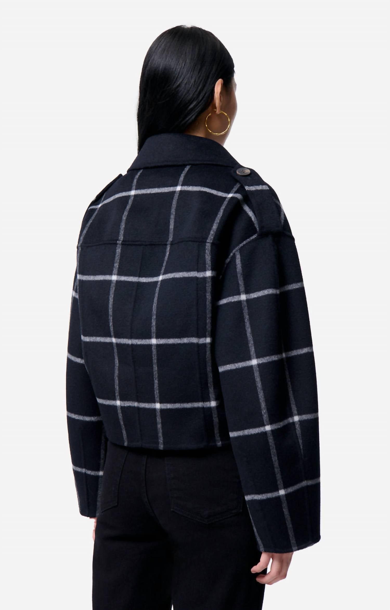 vanessabruno The Beran Jacket in noir blanc - women's jacket - detail view
