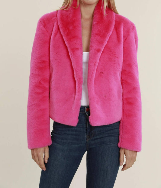 Faux Fur Shawl Collar Jacket