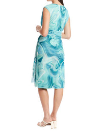 London Times - Louella Marble Mesh Print Dress