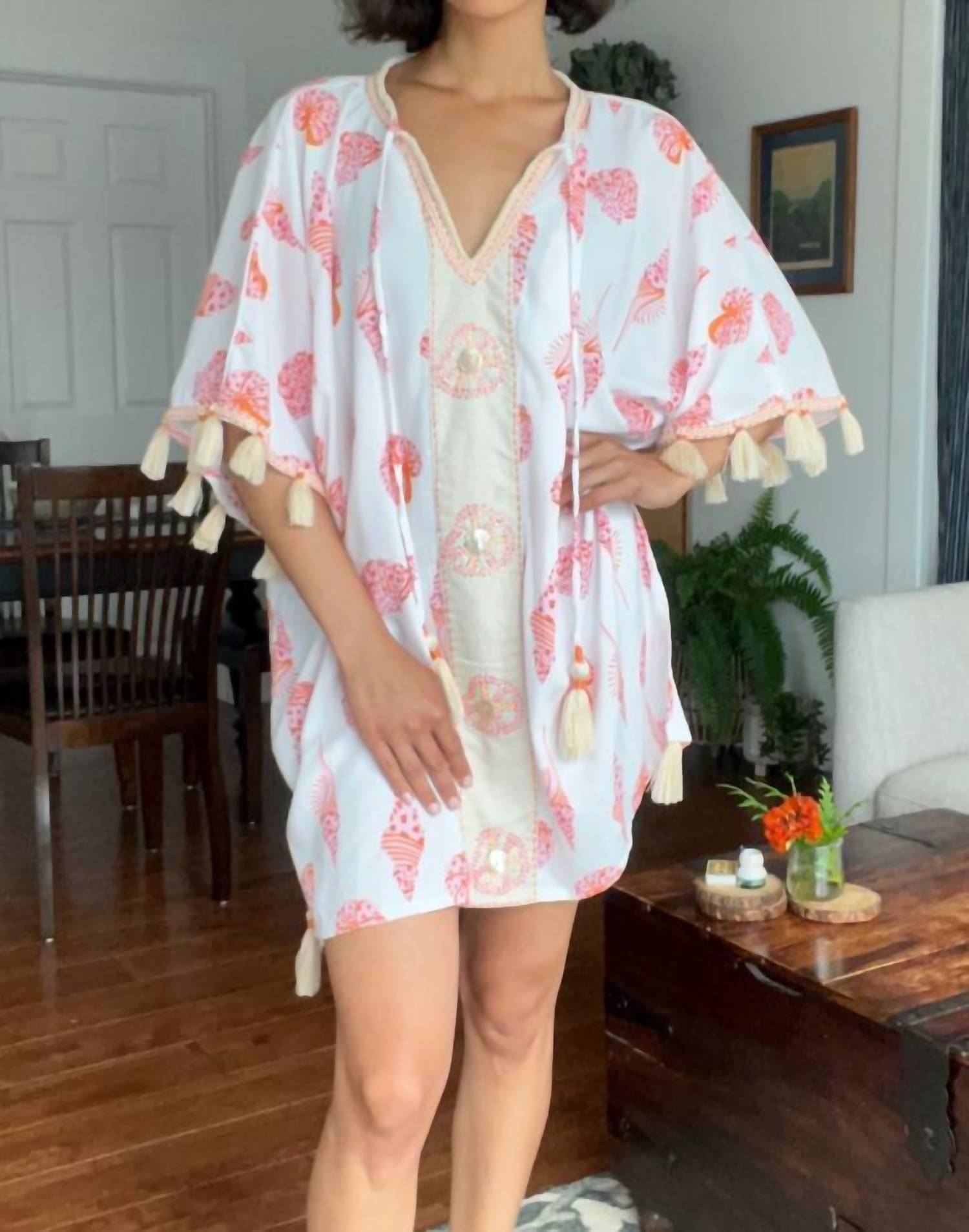 Mint - Women's Seashells Short Kaftan