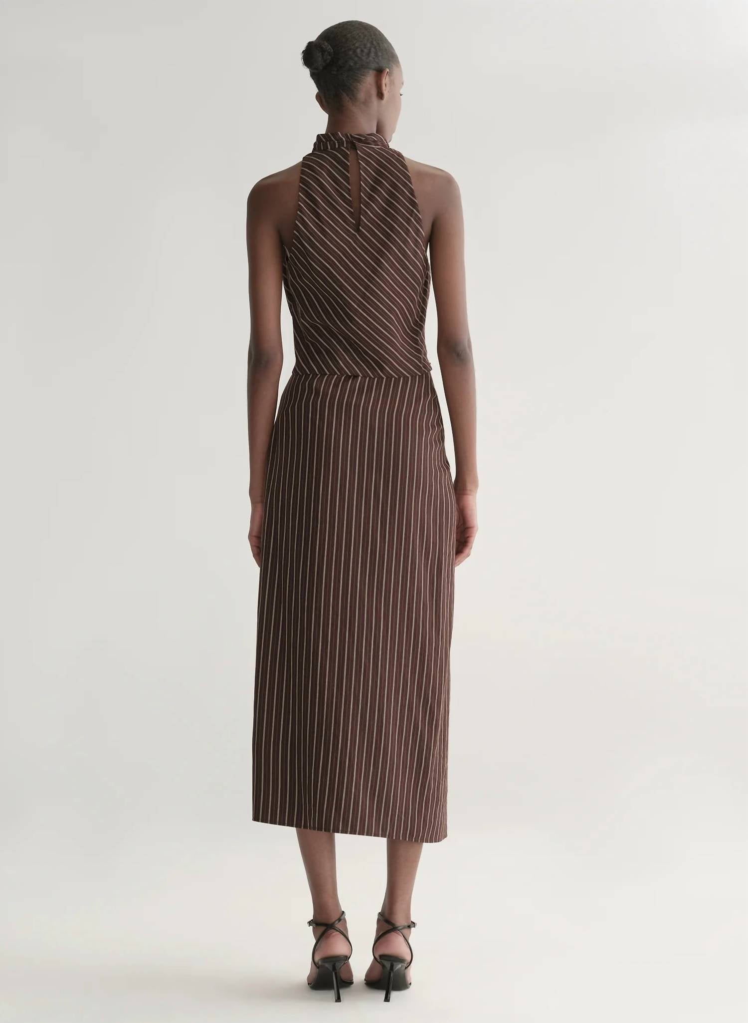 A.L.C. Jean Midi Skirt in ganache stripe - women's skirt - alternate view