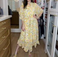 entro Sunlit Meadow Maxi Dress in yellow - women's dress - alternate view