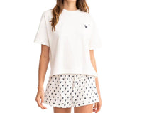 KERRI ROSENTHAL Women's Veronica Pajama Set in oatmilk - women's t-shirt