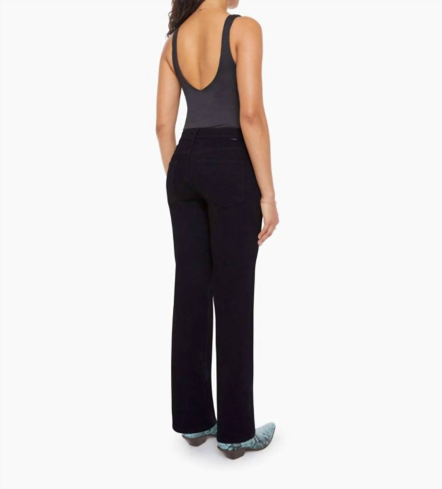 Mother Lil Kick It High-rise Straight Leg Jeans in nighty night - women's jeans - detail view
