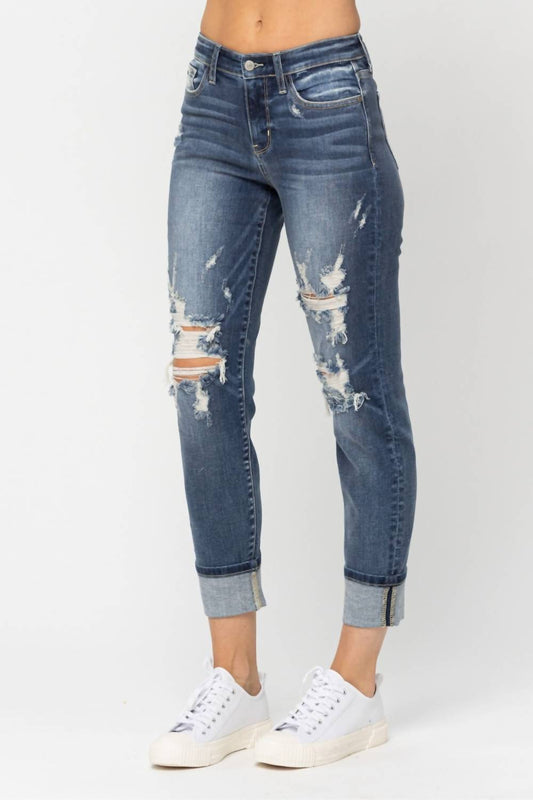 Judy Blue - Cuffed Destroy Boyfriend Jeans