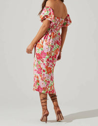 Astr - Zurina Floral Off The Shoulder Midi Dress
