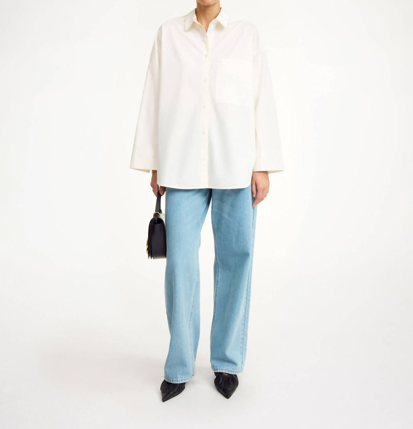 BY MALENE BIRGER Derris Organic Cotton Shirt in whisper white - women's shirt