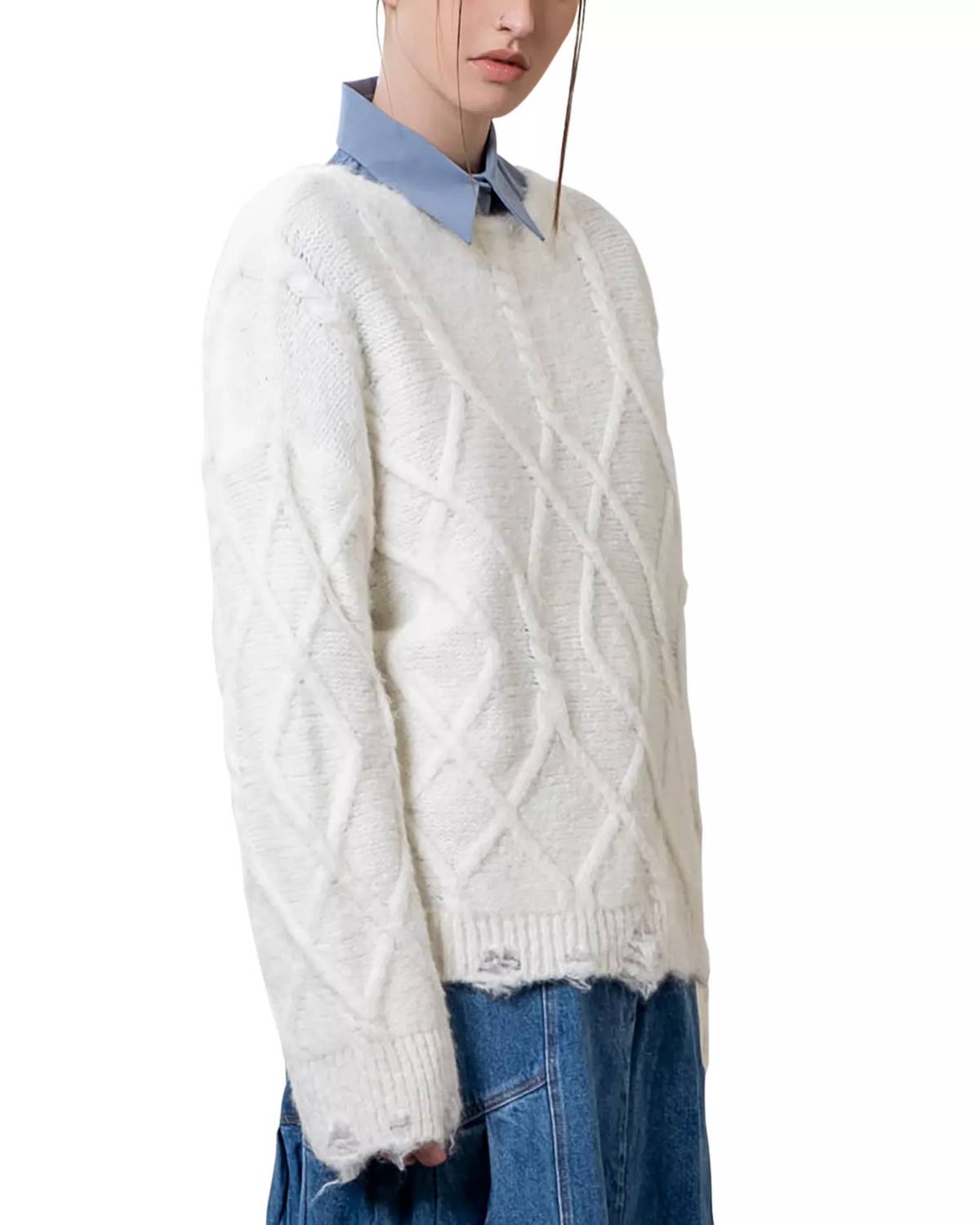 Moon River - Destroyed Cable Sweater