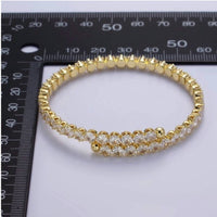 Aim Eternal - Women's Clear Round Cubic Zirconia Bangle Wrap Bracelet