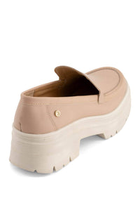 Andrea Women's Leather Platform Loafer in pink - women's flats - detail view