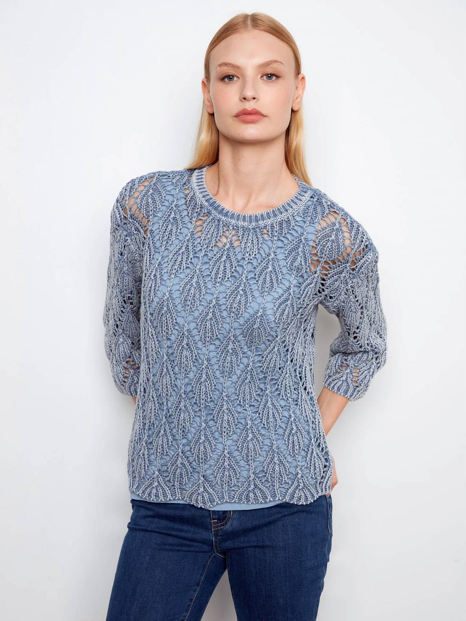 Charlie B - Crochet Crew Neck Sweater