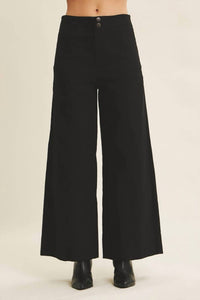 In February Melissa Stretchy Wide Leg Pant in black - women's pants
