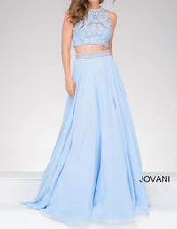 Jovani - Two-piece Chiffon Embellished Prom Dress