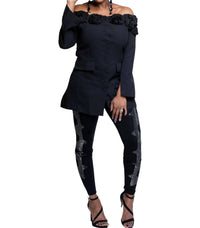 Beulah - Roses Off-shoulder Blazer