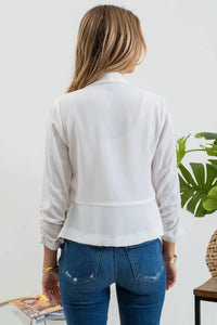 Blu Pepper - Ruched Sleeve Blazer