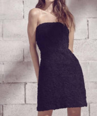 STORIA Flowered Mini Dress in 3d black in black - women's dress