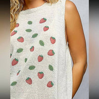 Pol - Sweet Strawberry Sleeveless Top