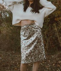 Mikarose Vintage Garden Velvet Midi Skirt in floral - women's skirt