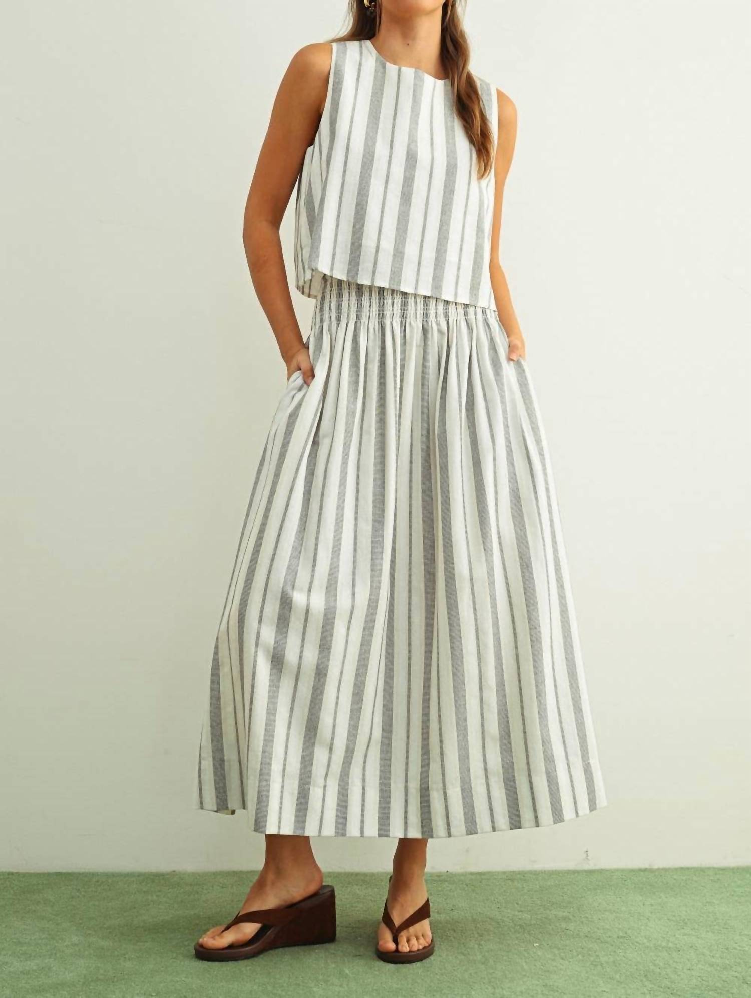 Miou Muse - Mabel Striped Sleeveless Top