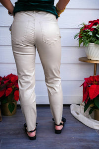 Kut From The Kloth - Charlize Coated High Rise Cigarette Leg Pants